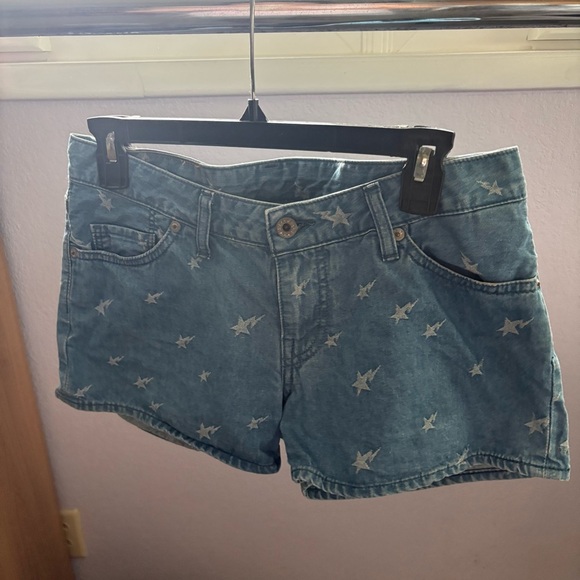 A Bathing Ape Pants - BAPE Women sz S BAPESTA Print Low Rise Denim Shorts A Bathing Ape Japan